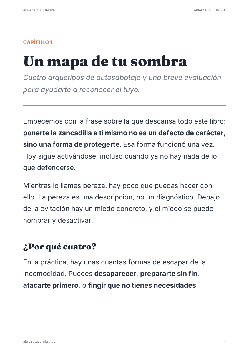 Una página del libro: El Test de Arquetipo
